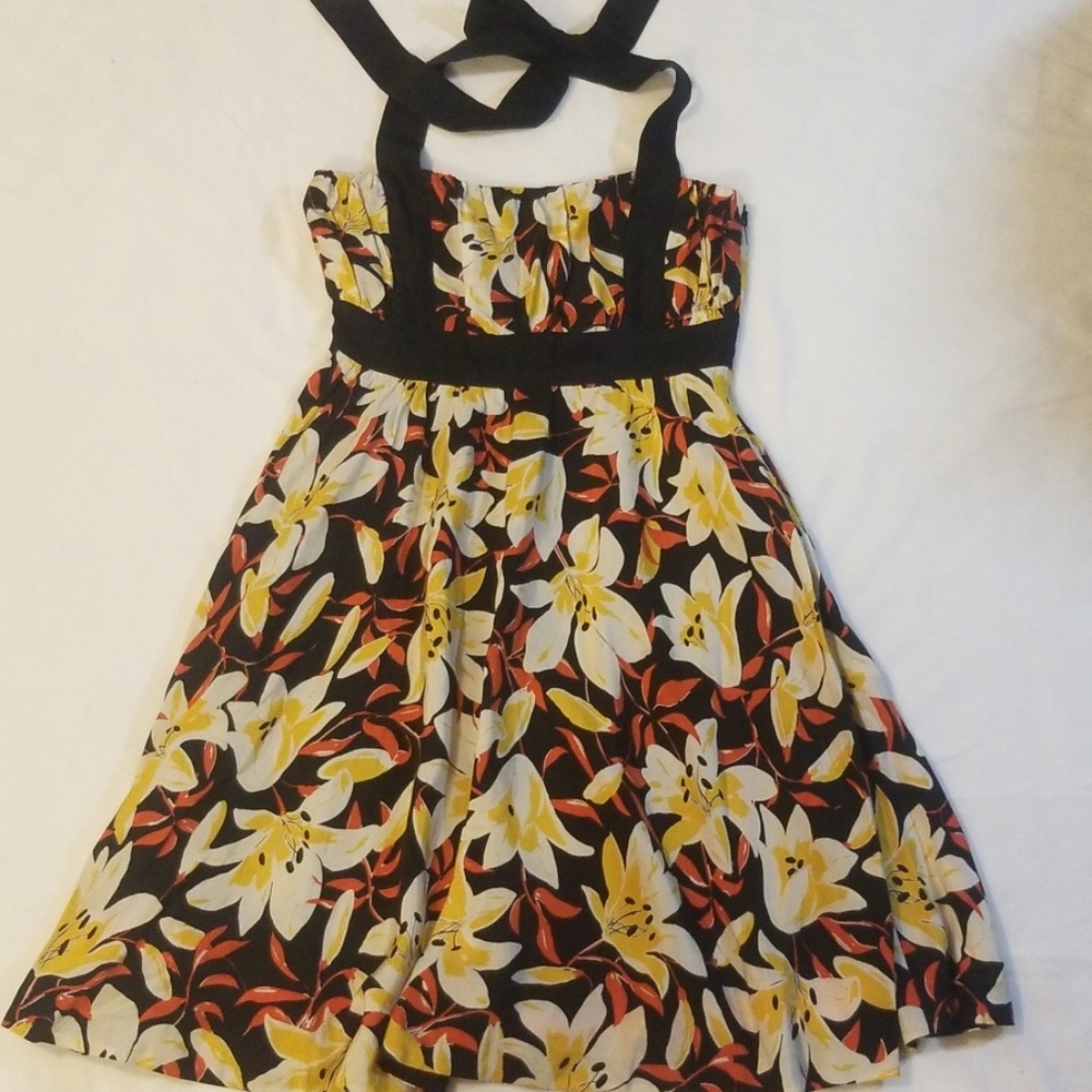 Anthro Silk Halter Dress